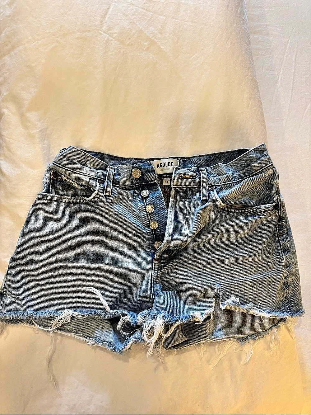 AGOLDE Parker Cut Off Short Denim Cut-Off Jean Shorts size 24